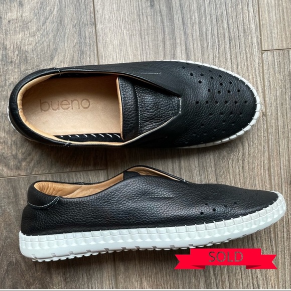 Bueno Shoes - 38 BUENO Denmark Perforated Black Slipon Sneaker